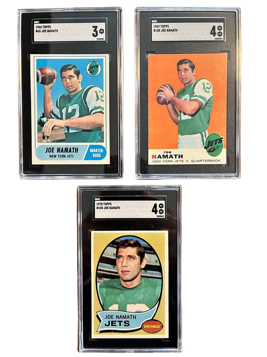Joe Namath Graded Card Special / 1968, 1969, 1970