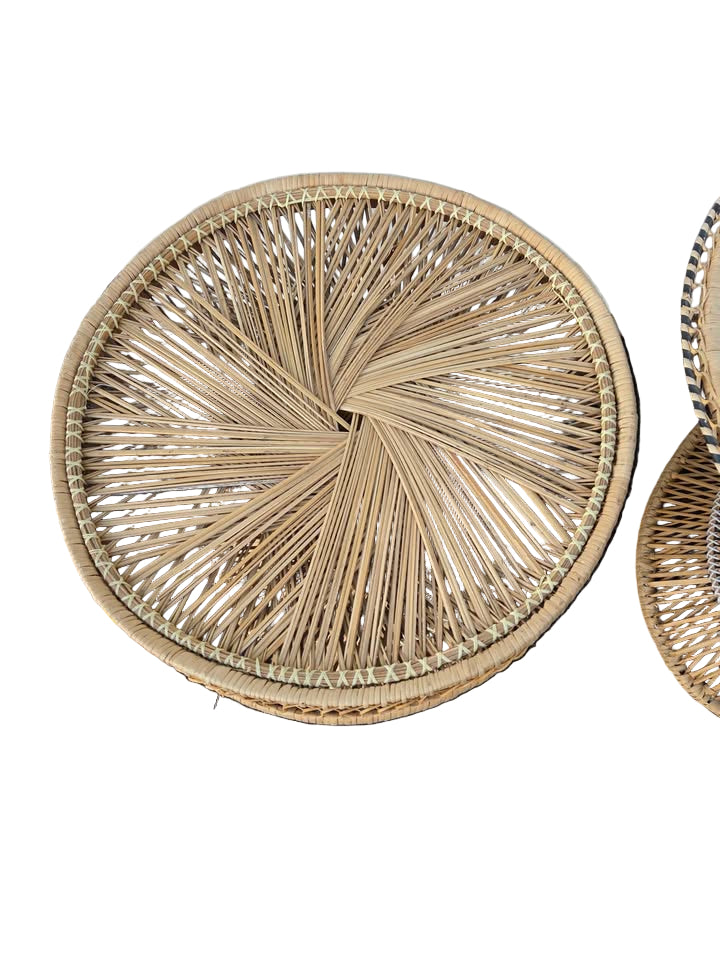 2 vintage wicker tables