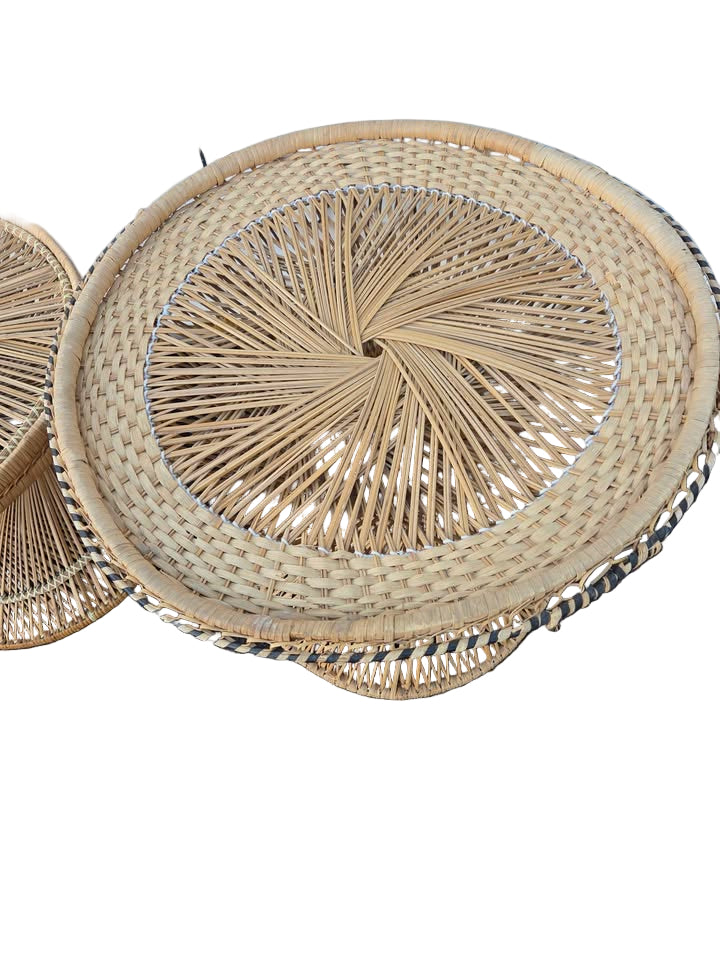 2 vintage wicker tables