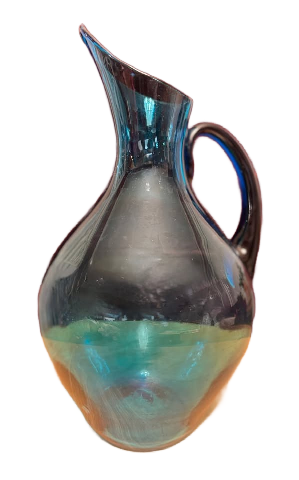 Blenko Peacock Blue Glass Pitcher 96 oz