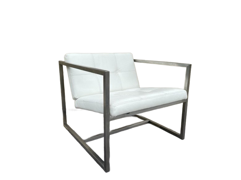 Gus Modern Furniture Silver Chrome White Modern Accent Lounge Chair