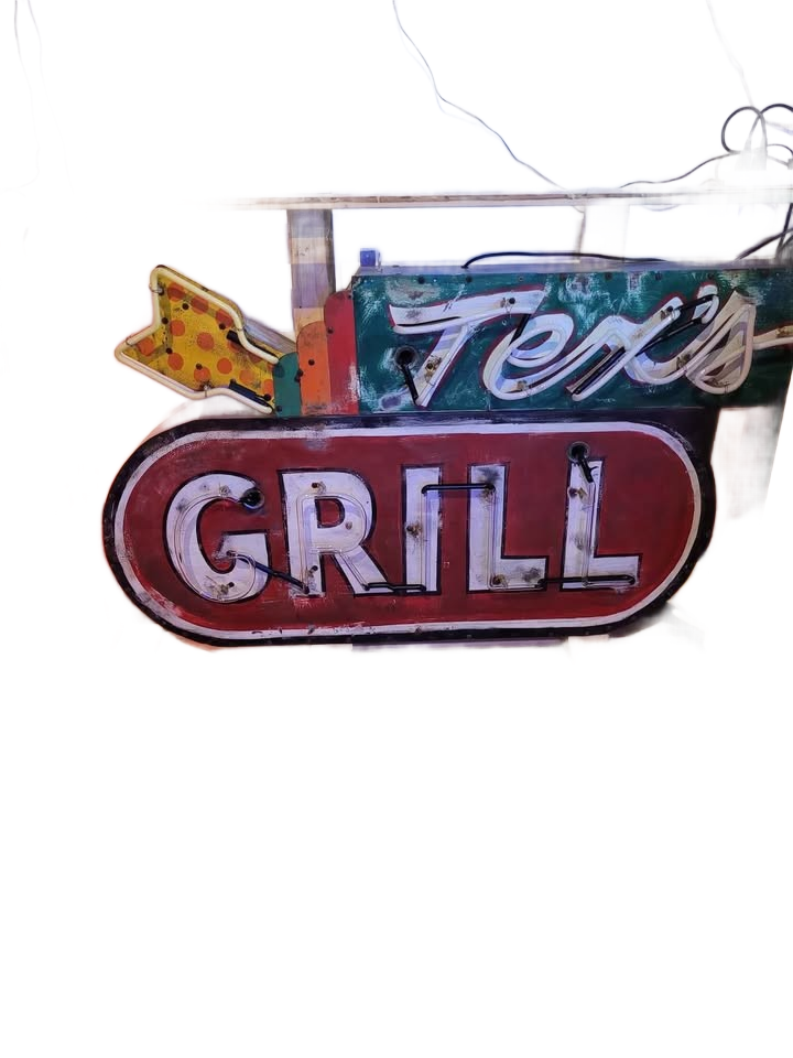 Tex's Grill Neon Advertising Sign