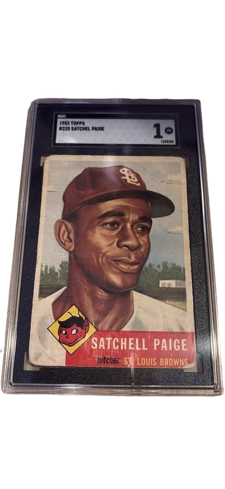 Lot of 3 vintage cards topp 1953 satchel Paige and Phil rizzuto along with 1961 topps Mickey mantle