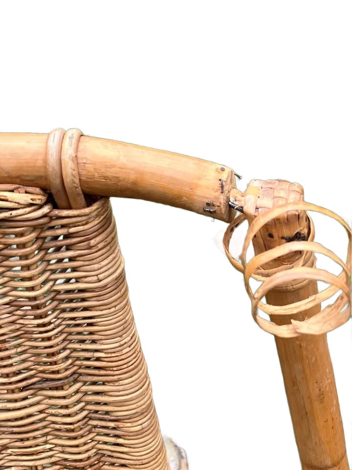 Mid-Century Modern Danny Ho Fong Tropi-cal Wicker Rattan Chairs (set of 4)