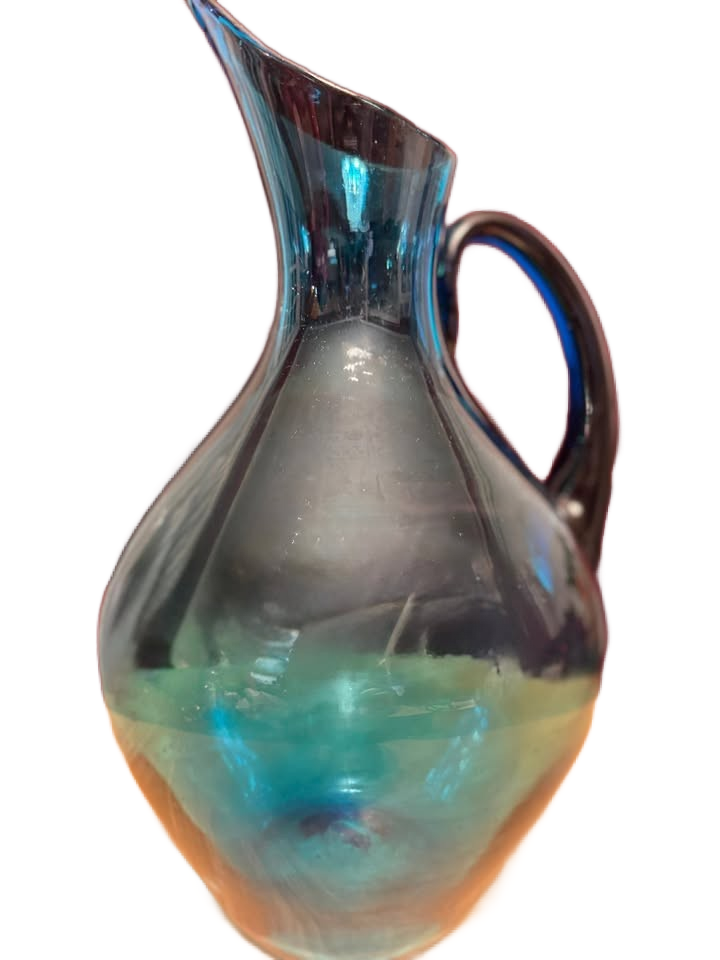 Blenko Peacock Blue Glass Pitcher 96 oz