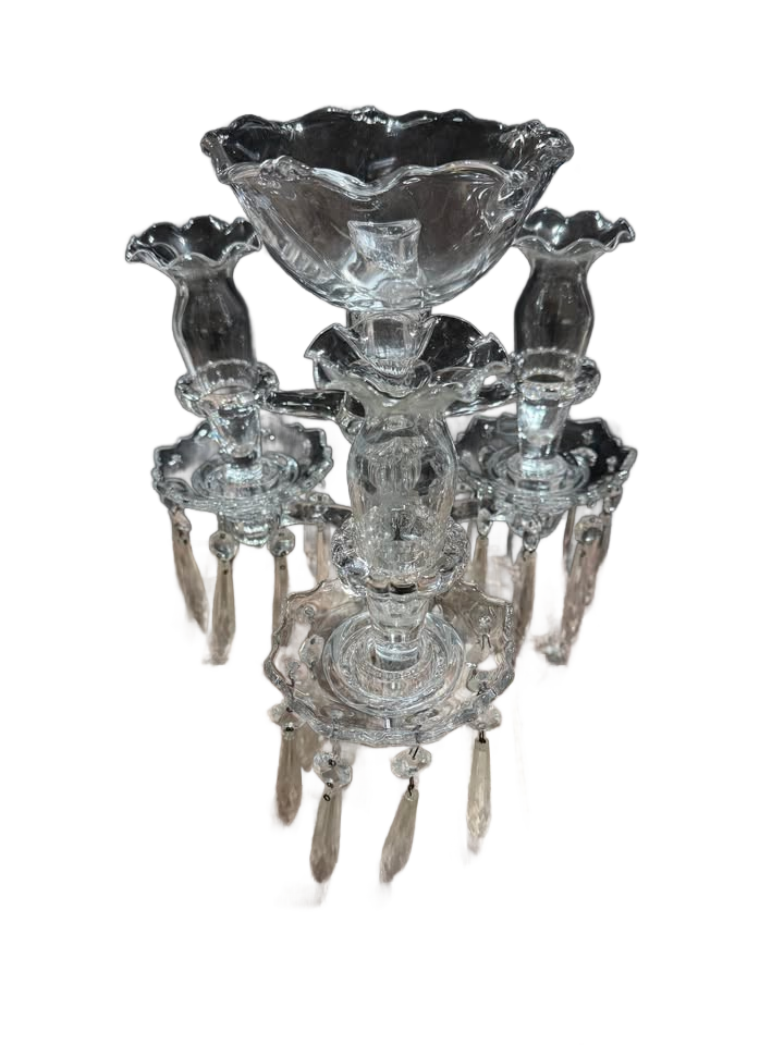Cambridge Rose crystal candelabras