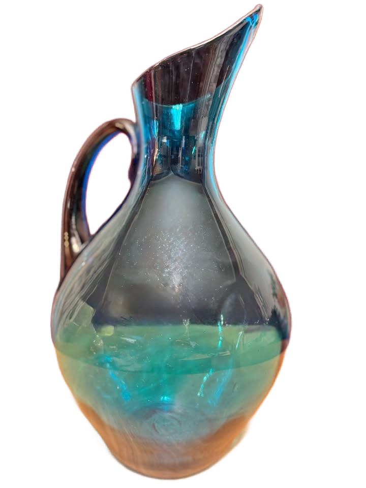 Blenko Peacock Blue Glass Pitcher 96 oz