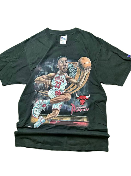 Rare Vintage 90s Y2K Pro Player Chicago Bulls Scottie Pippen Tshirt L made in USA