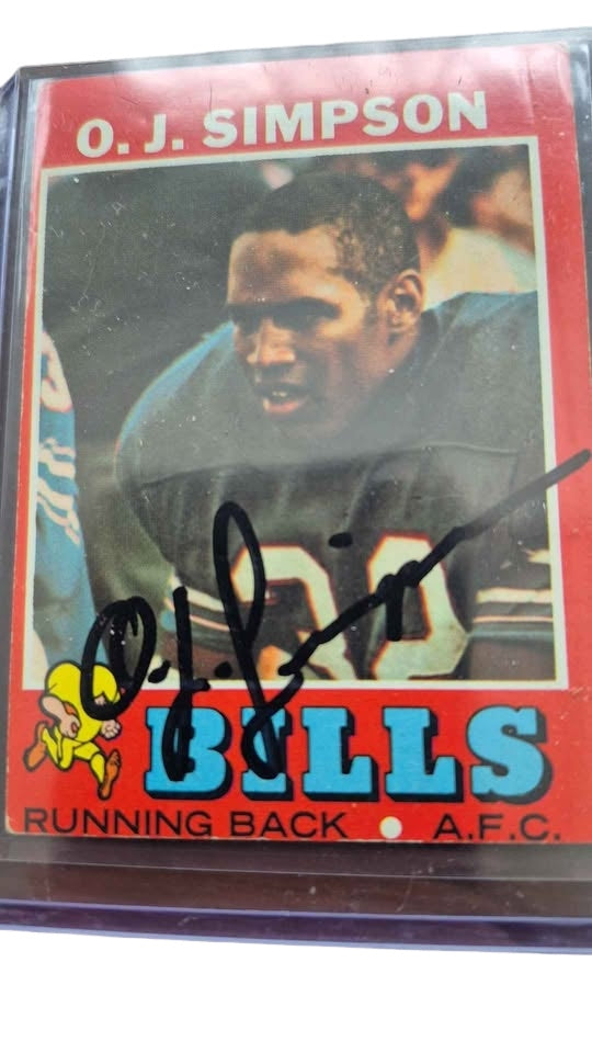 1971 Topps Autograph Signed Football Card OJ Simpson #260 Buffalo Bills