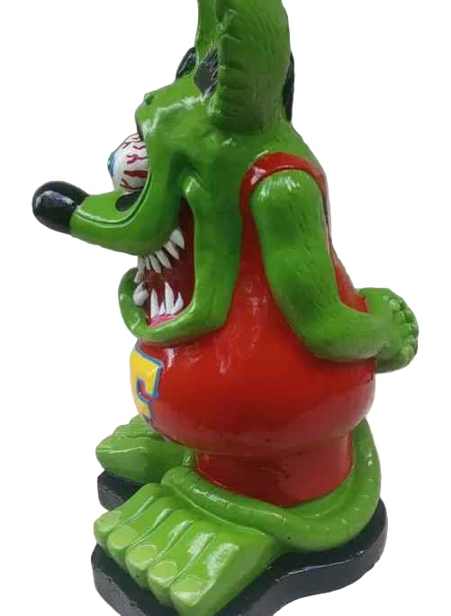 Hand painted cement Rat Fink