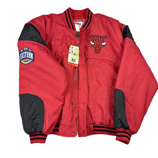NEW WITH TAGS Vintage 90s Chicago Bulls Nutmeg NBA Zip Jacket Mens Size L