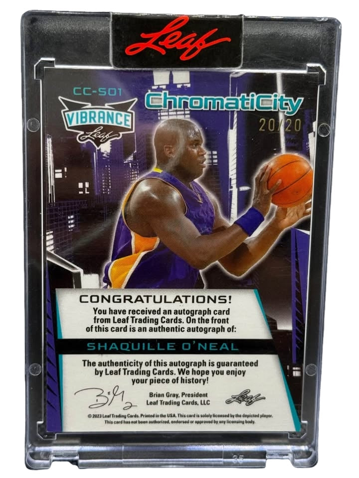 2023 Leaf Vibrance Chromaticity Shaquille O'Neal Auto #CC-SO1 20/20 Bookend
