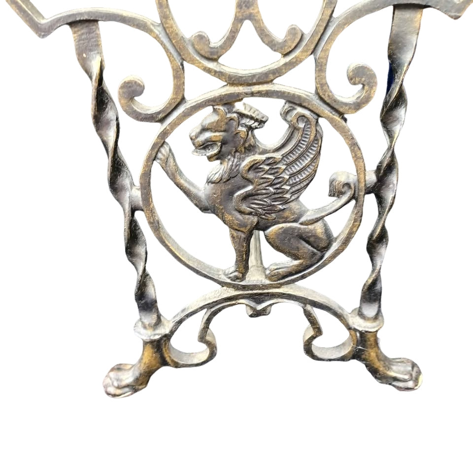 1920's Art Deco period Antique Cast Iron Boudoir or Hall "GRIFFIN" MOTIF Bench