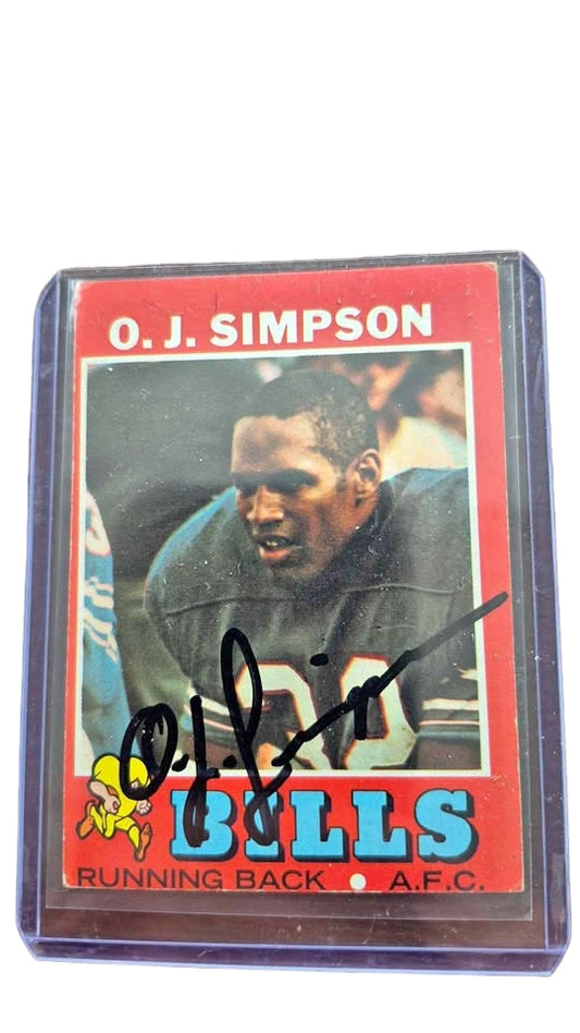 1971 Topps Autograph Signed Football Card OJ Simpson #260 Buffalo Bills