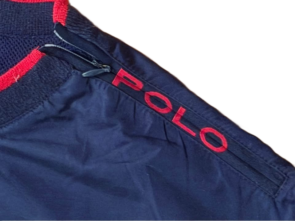 Polo by Ralph Lauren golf men’s vintage navy/red pullover, windbreaker jacket size XL
