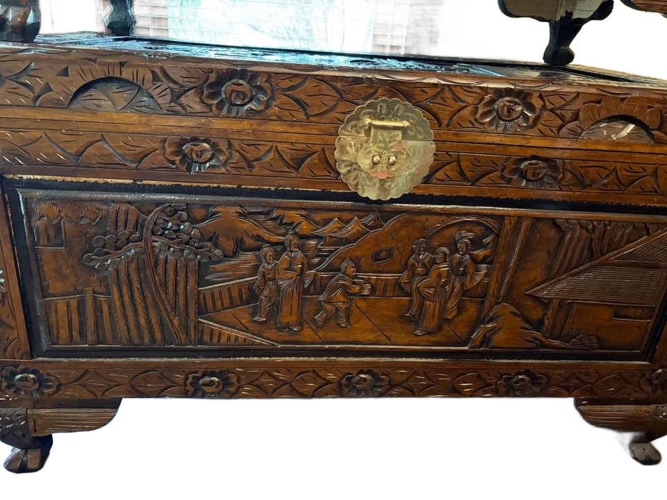 Hand carved wood chests