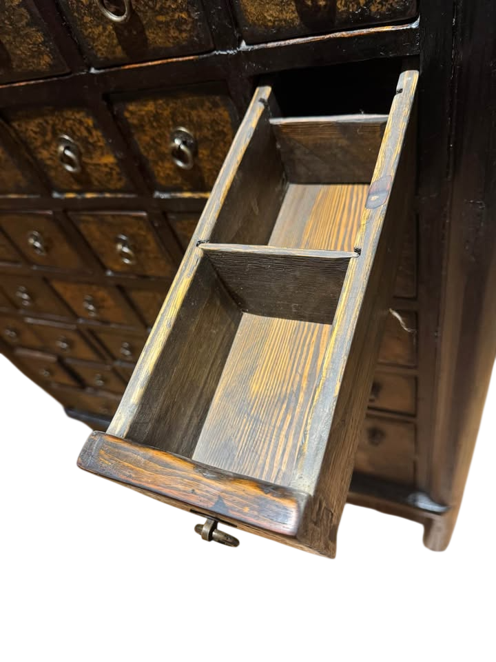 Antique Wooden Apothecary Cabinet