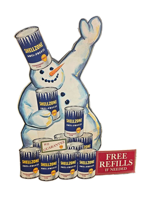 Vintage shell shellzone antifreeze snowman advertising