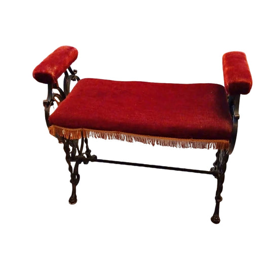 1920's Art Deco period Antique Cast Iron Boudoir or Hall "GRIFFIN" MOTIF Bench