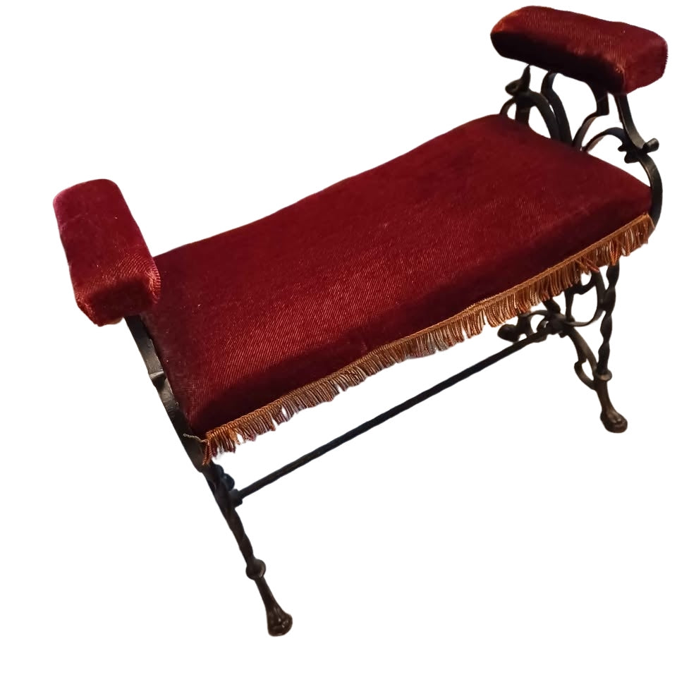 1920's Art Deco period Antique Cast Iron Boudoir or Hall "GRIFFIN" MOTIF Bench