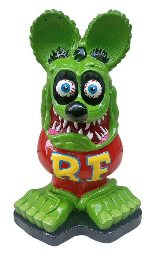 Hand painted cement Rat Fink