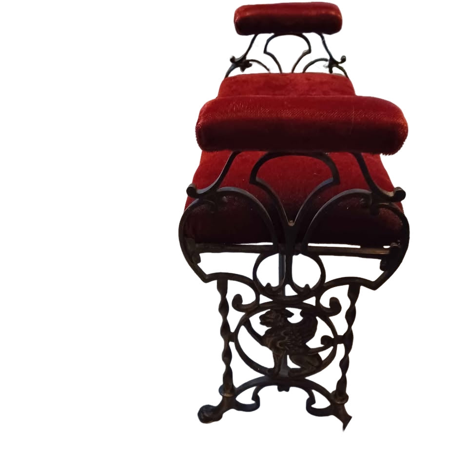 1920's Art Deco period Antique Cast Iron Boudoir or Hall "GRIFFIN" MOTIF Bench