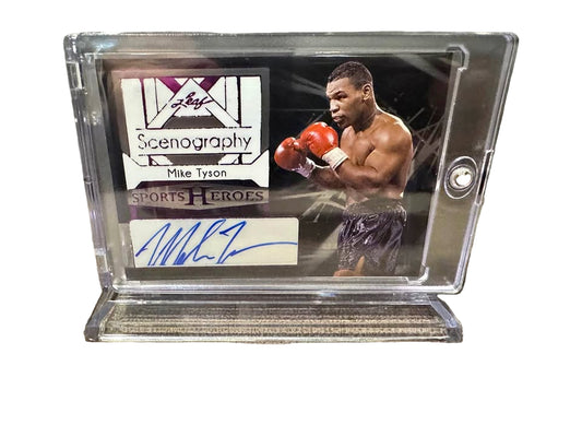 Mike Tyson Auto Leaf Scenography 2024 Card Sports Hero’s Boxing