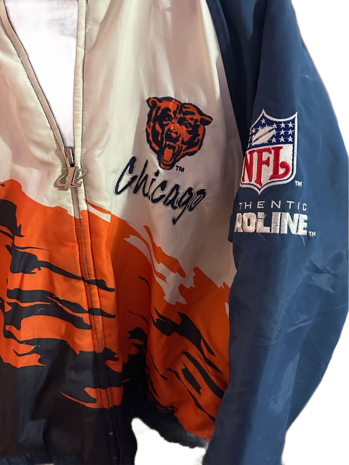 Vintage Chicago Bears Pro Line Logo Athletic Splash Jacket Coat M