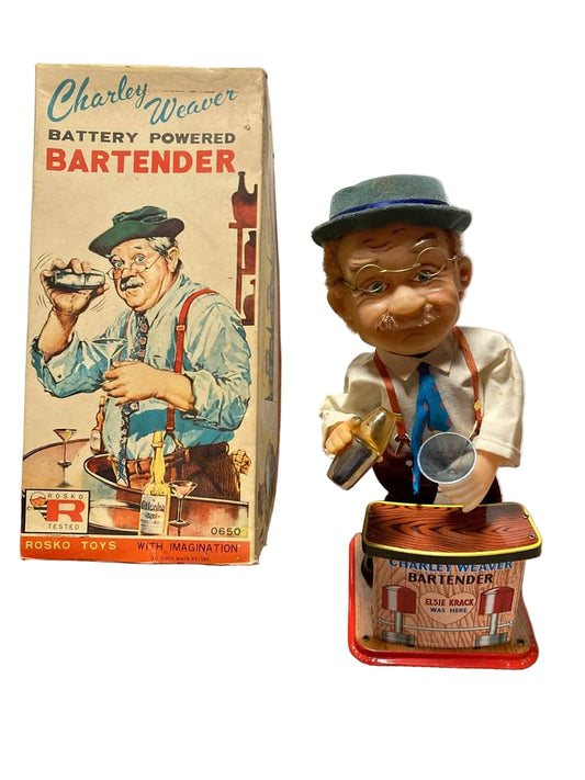 Vintage 1962 Rosco Toys Charley Weaver Bartende