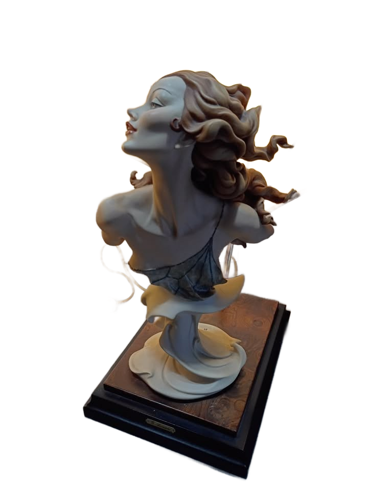 G Armani pair lamps art nouveau lady figures