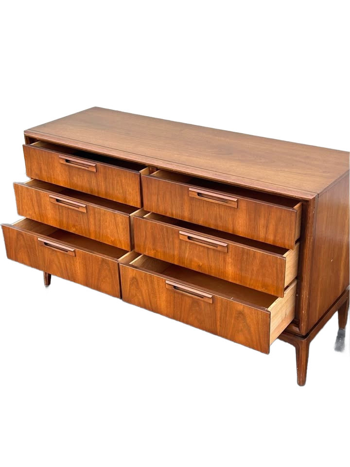Mid Century Modern Dresser 6 Drawer Walnut Vintage Mcm Drexel Credenza Vintage Lowboy Console