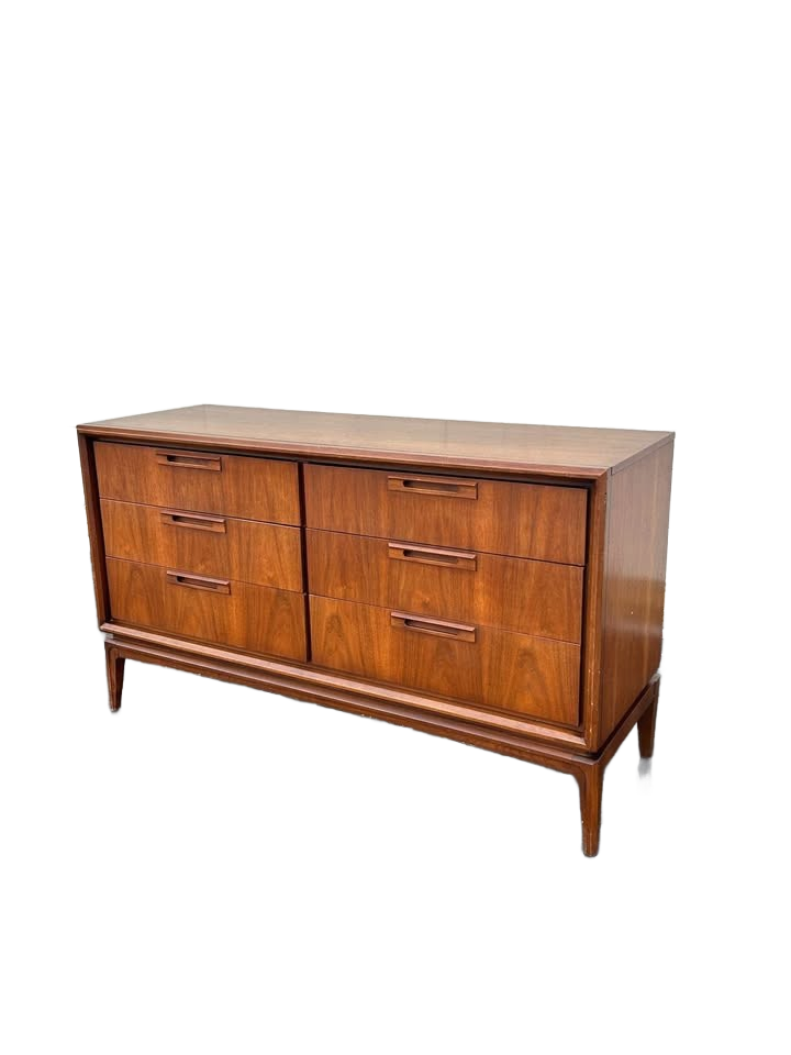 Mid Century Modern Dresser 6 Drawer Walnut Vintage Mcm Drexel Credenza Vintage Lowboy Console