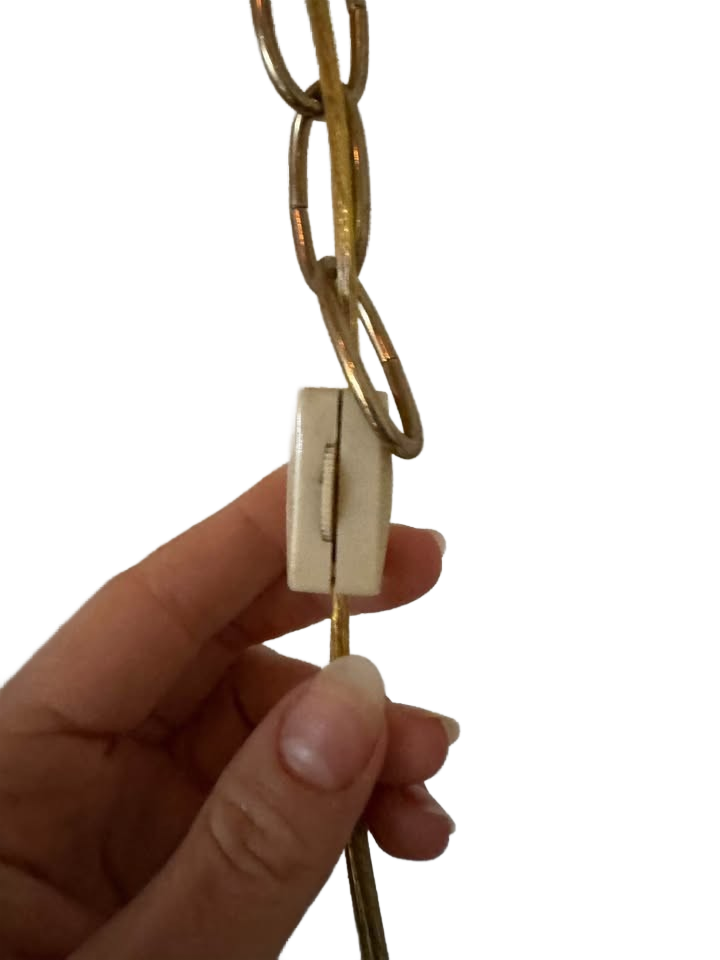 Amber glass swag lamp