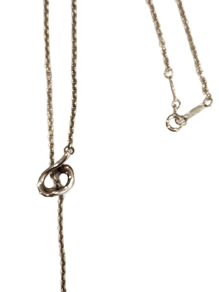 VINTAGE TIFFANY & CO Elsa Perette Wave Silver Necklace w/Pearl Drop❣️