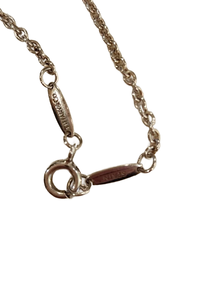 VINTAGE TIFFANY & CO Elsa Perette Wave Silver Necklace w/Pearl Drop❣️