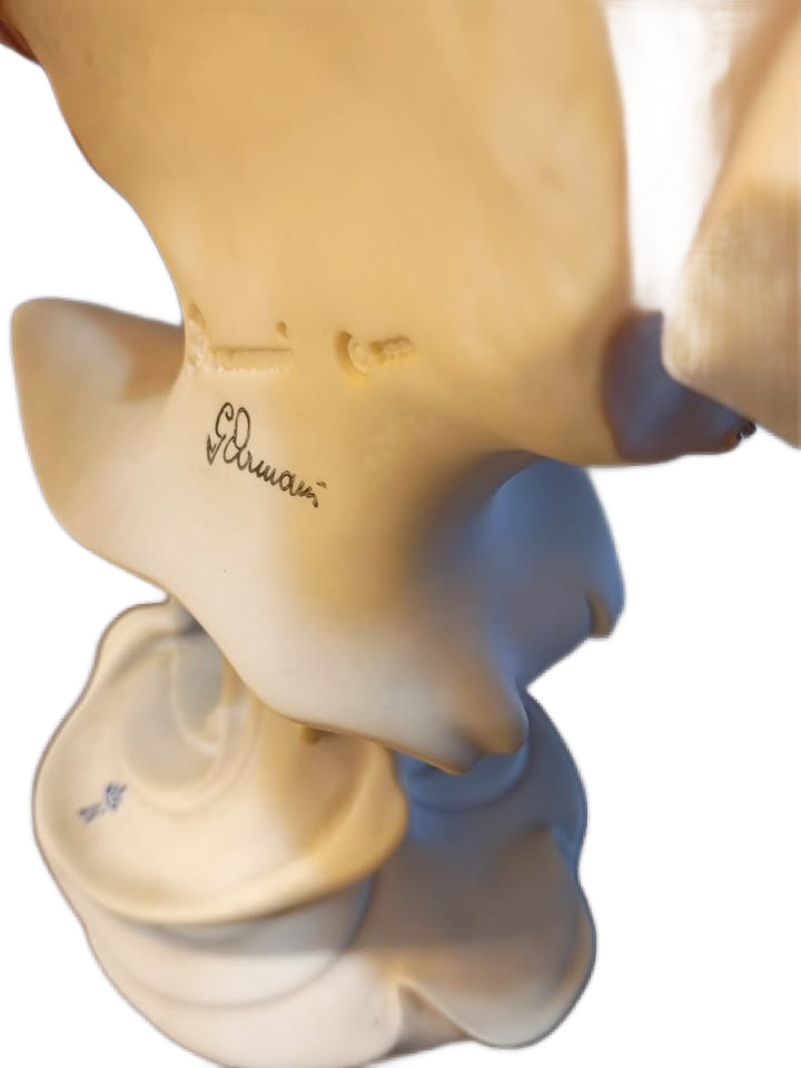 G Armani pair lamps art nouveau lady figures