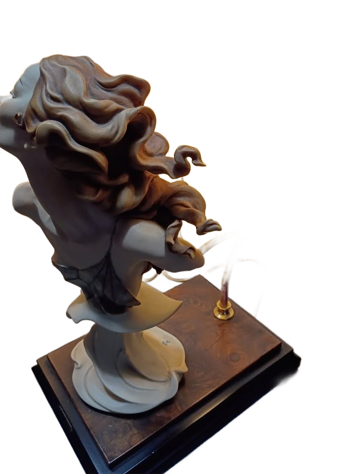 G Armani pair lamps art nouveau lady figures