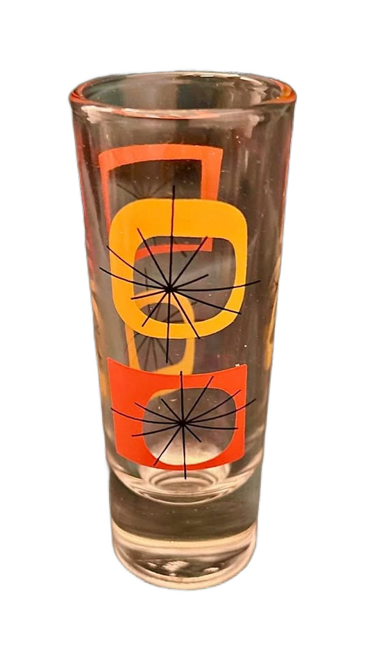 MCM Orange and Yellow Atomic Design Shot Glass Shooter