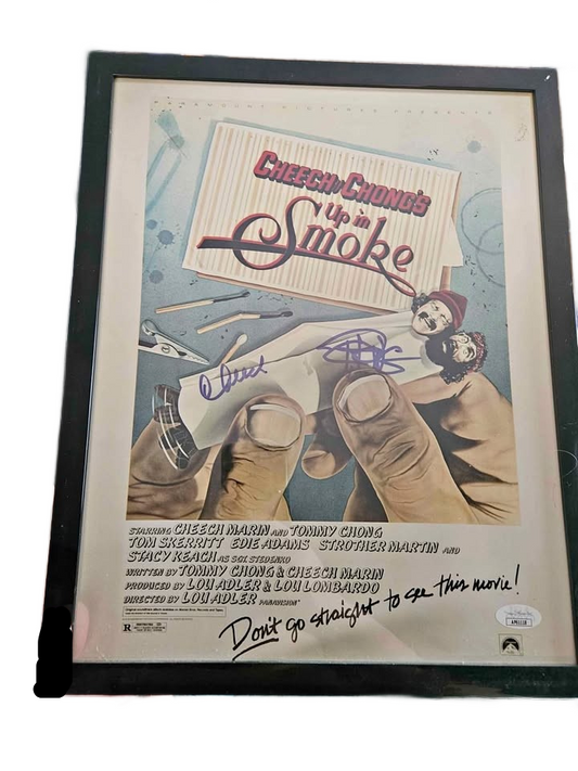 Cheech & Chong Signed "Up In Smoke" Mini Movie Poster Photo 11×14 (JSA Certified)