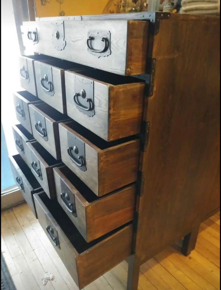 2 Antique Japanese Style Vintage Apothecary Dressers/Cabinets