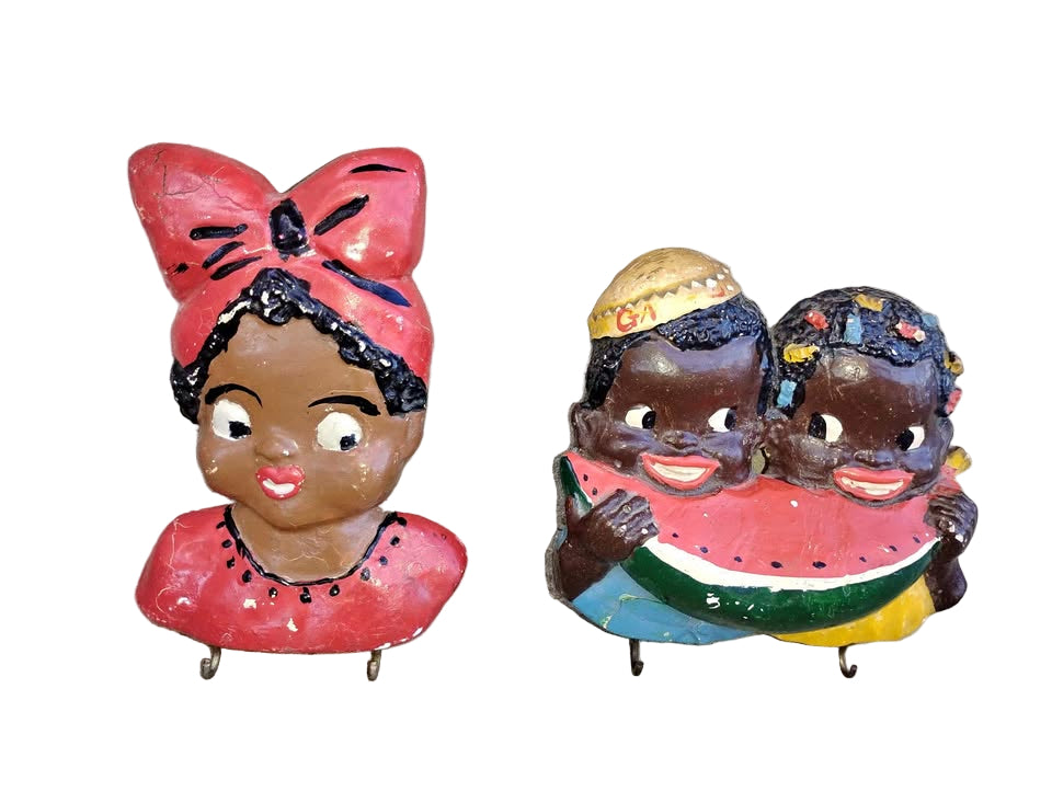 Folk art pieces quantity 2 antique