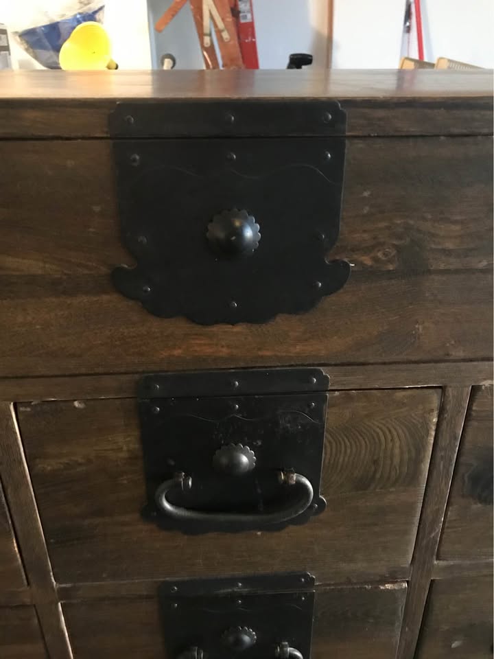 2 Antique Japanese Style Vintage Apothecary Dressers/Cabinets