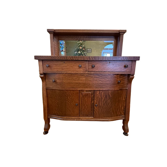 Antique Sideboard Buffet with Mirror