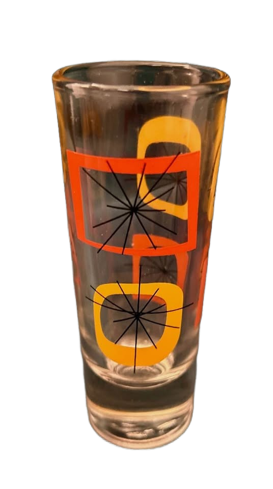 MCM Orange and Yellow Atomic Design Shot Glass Shooter