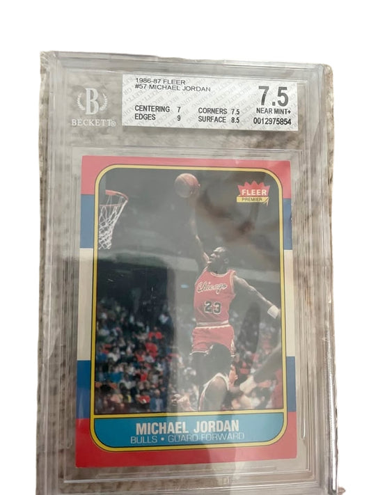 Fleer 1986 Michael Jordan Rookie Card BGS 7.5
