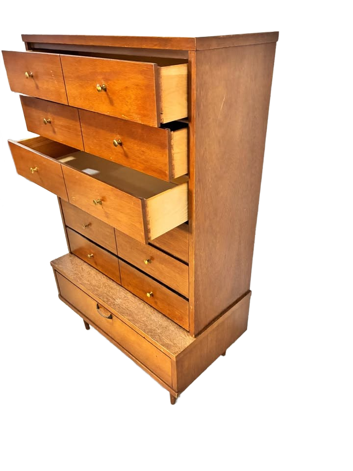 Rare and Awesome Vintage cabinet, two piece . tapered legs, mid-century modern drawer unit,