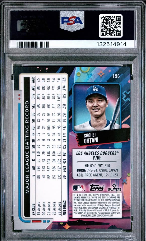 Shohei Ohtani Cosmic Chrome Nucleus Refractor PSA 10