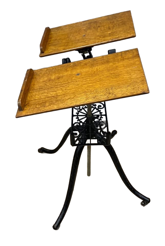 Antique Victorian Dictionary Book Stand Cast Iron Adjustable