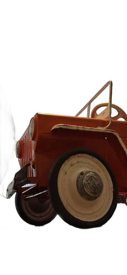 1950s Vintage Hamilton Steel Jeep Pedal Car automobile Americana rare toy 50s