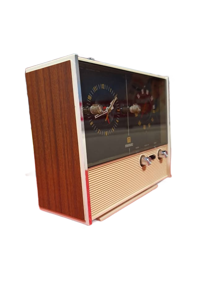 WORKING True VTG Mid-century Modern 1960s Milovac AM/FM Clock Radio MCM